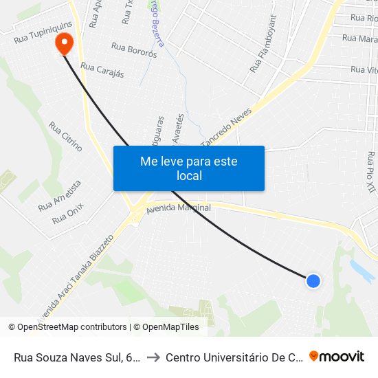 Rua Souza Naves Sul, 639-725 to Centro Universitário De Cascavel map