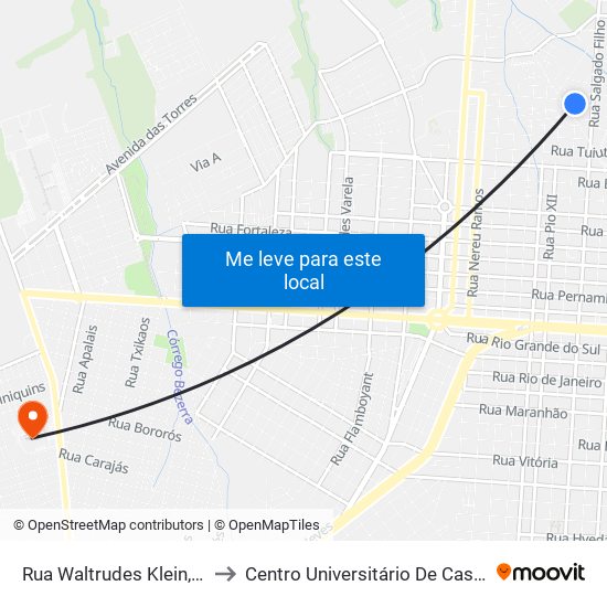 Rua Waltrudes Klein, 330 to Centro Universitário De Cascavel map
