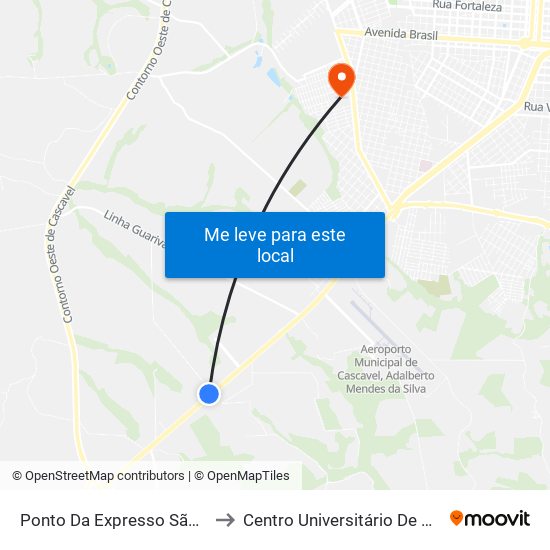 Ponto Da Expresso São Miguel to Centro Universitário De Cascavel map