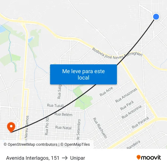 Avenida Interlagos, 151 to Unipar map