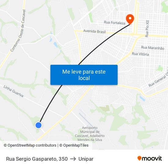 Rua Sergio Gaspareto, 350 to Unipar map