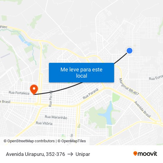 Avenida Uirapuru, 352-376 to Unipar map
