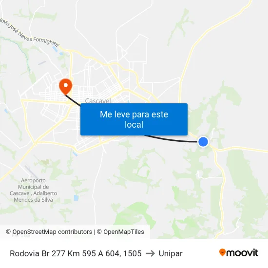 Rodovia Br 277 Km 595 A 604, 1505 to Unipar map