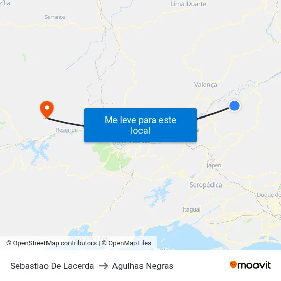 Sebastiao De Lacerda to Agulhas Negras map