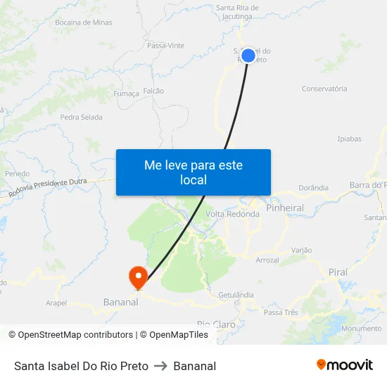 Santa Isabel Do Rio Preto to Bananal map