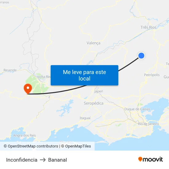 Inconfidencia to Bananal map