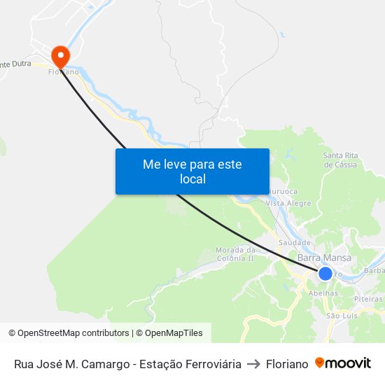 Terminal Rodoviário - Estação Ferroviária to Floriano map