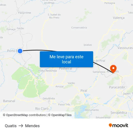 Quatis to Mendes map