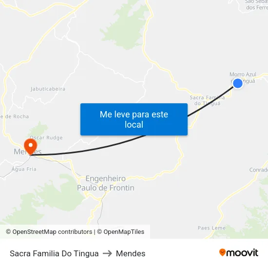 Sacra Familia Do Tingua to Mendes map