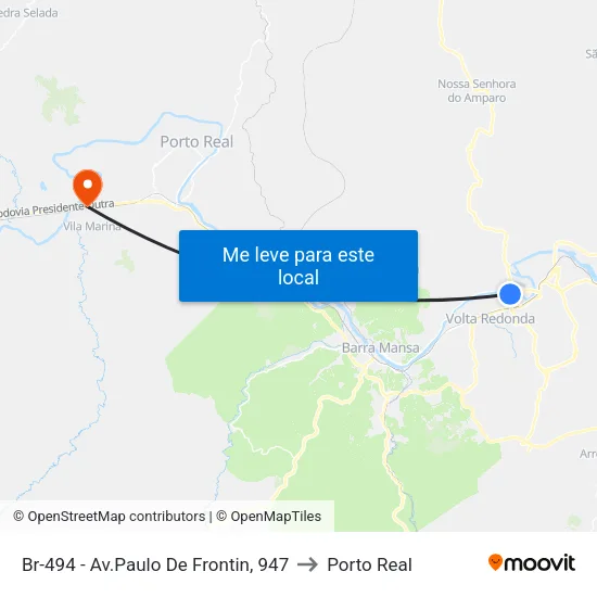 Br-494 - Av.Paulo De Frontin, 947 to Porto Real map