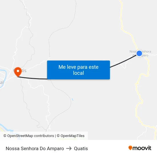 Nossa Senhora Do Amparo to Quatis map