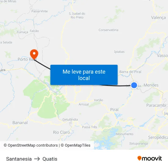 Santanesia to Quatis map