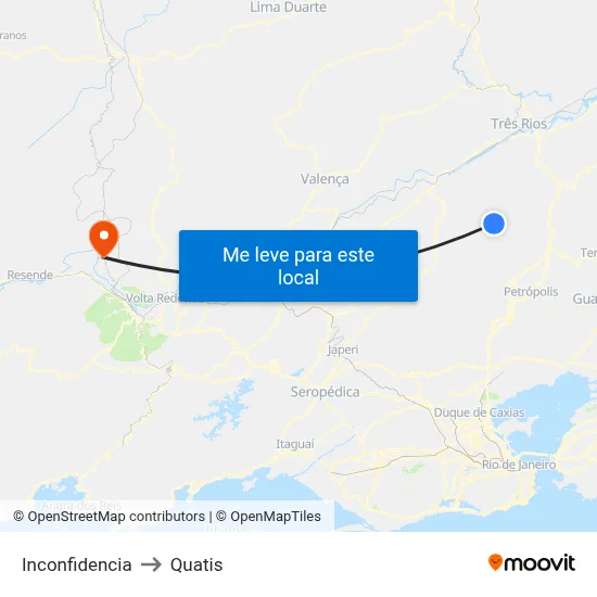 Inconfidencia to Quatis map