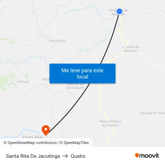 Santa Rita De Jacutinga to Quatis map