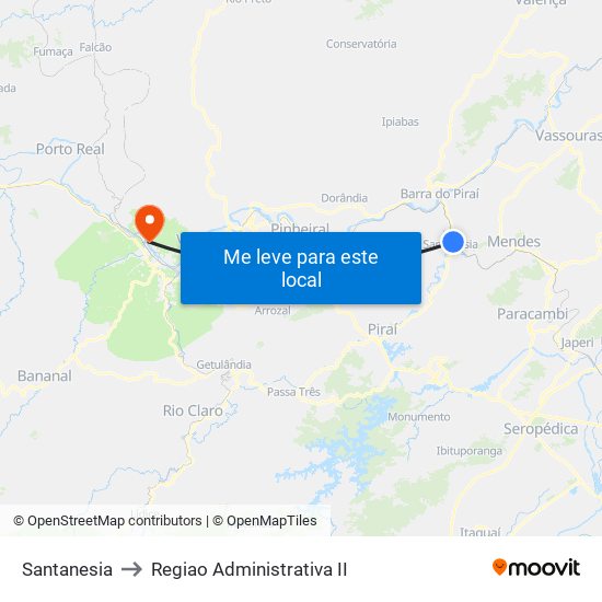 Santanesia to Regiao Administrativa II map