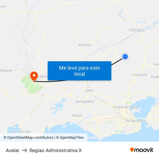 Avelar to Regiao Administrativa X map