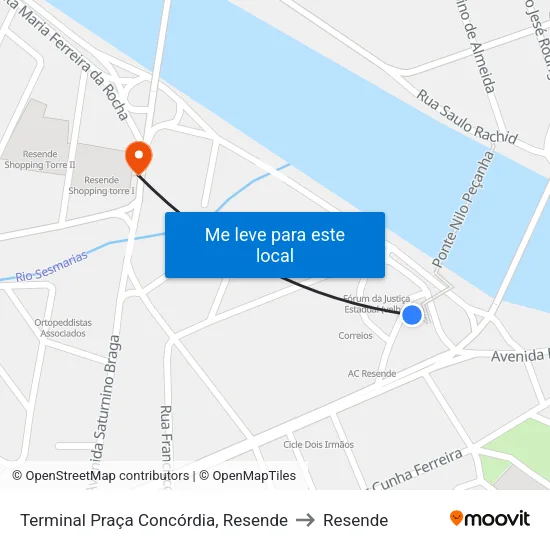 Terminal Praça Concórdia, Resende to Resende map