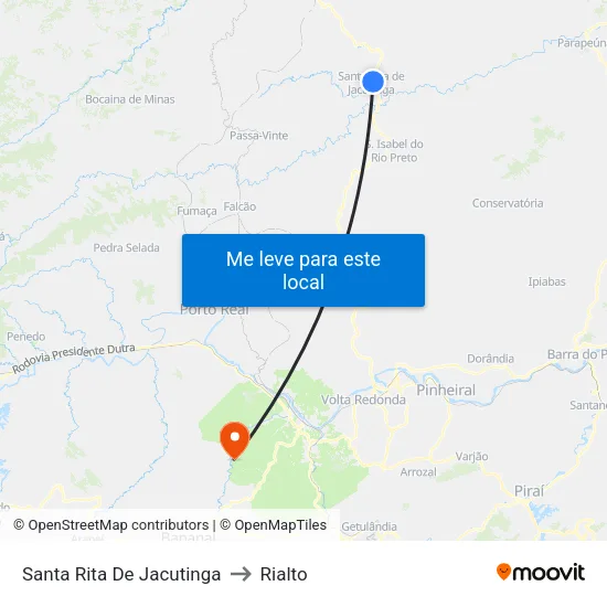 Santa Rita De Jacutinga to Rialto map