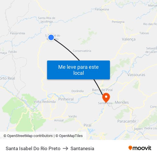 Santa Isabel Do Rio Preto to Santanesia map