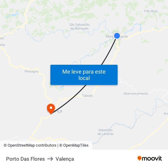 Porto Das Flores to Valença map