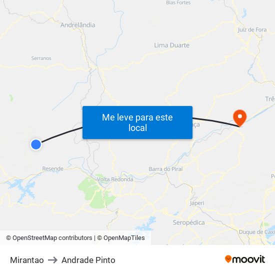 Mirantao to Andrade Pinto map