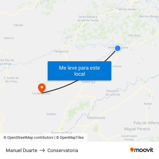 Manuel Duarte to Conservatoria map
