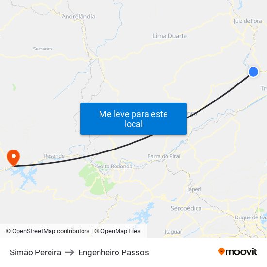 Simão Pereira to Engenheiro Passos map