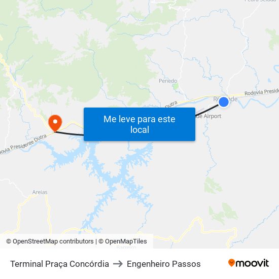 Terminal Praça Concórdia to Engenheiro Passos map