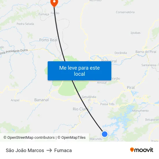 São João Marcos to Fumaca map