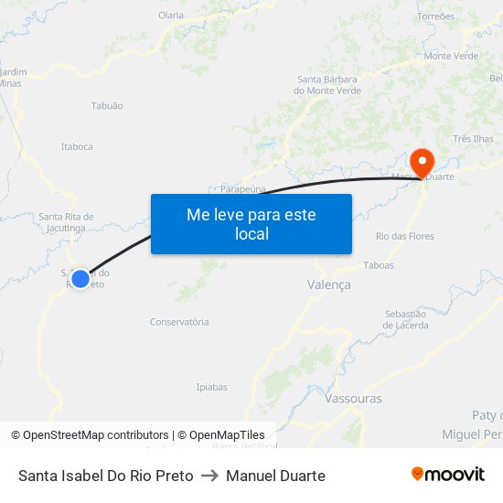 Santa Isabel Do Rio Preto to Manuel Duarte map