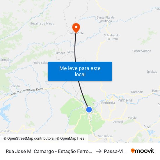 Rua José Marcelino De Camargo, 274 - Estação to Passa-Vinte map