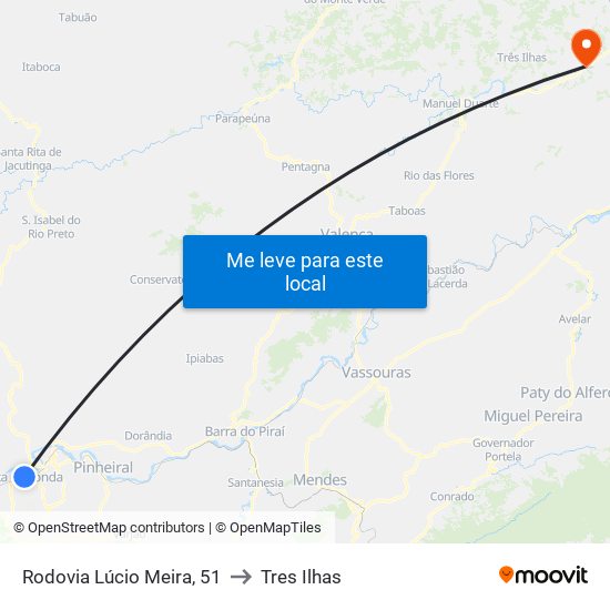 Rodovia Lúcio Meira, 51 to Tres Ilhas map