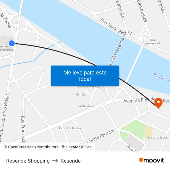 Rj-161 - Resende Shopping to Resende map