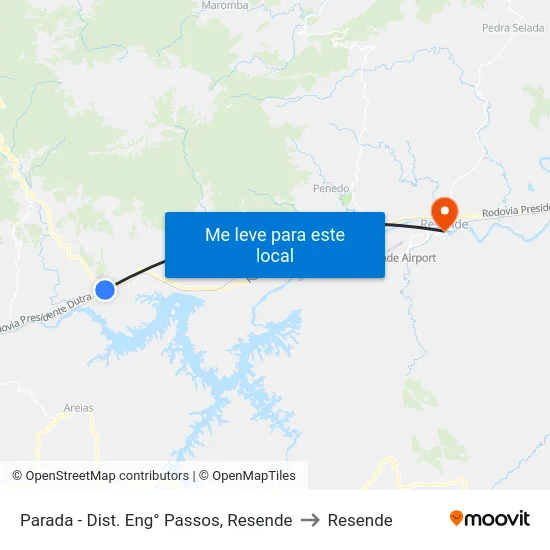 Parada - Dist. Eng° Passos, Resende to Resende map
