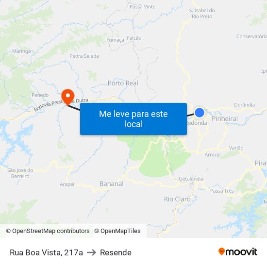 Rua Boa Vista, 217a to Resende map