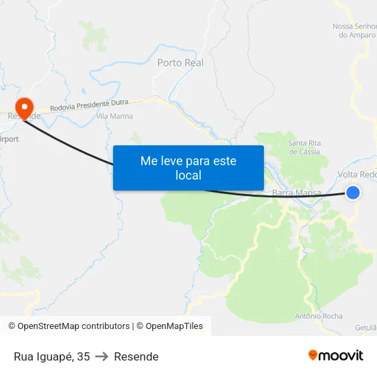 Rua Iguapé, 35 to Resende map