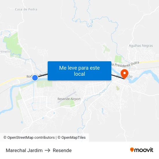 B. Marechal Jardim, Itatiaia to Resende map