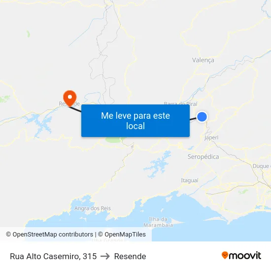 Rua Alto Casemiro, 315 to Resende map