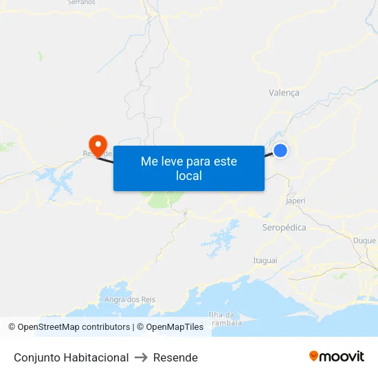 Conjunto Habitacional to Resende map