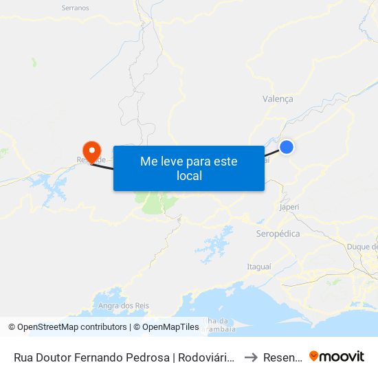 Rua Doutor Fernando Pedrosa | Rodoviária Nova to Resende map