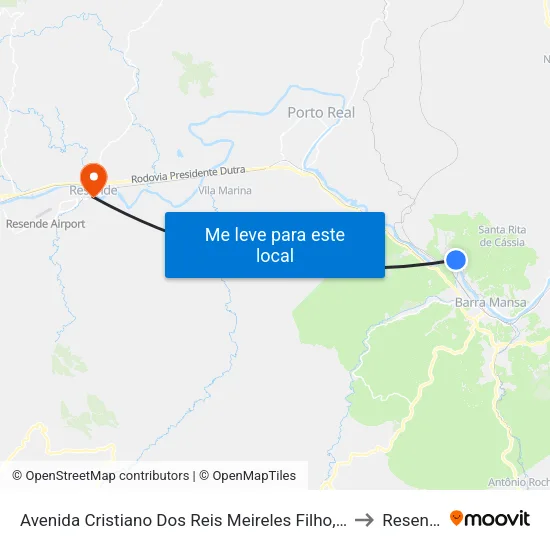 Avenida Cristiano Dos Reis Meireles Filho, 1124 to Resende map
