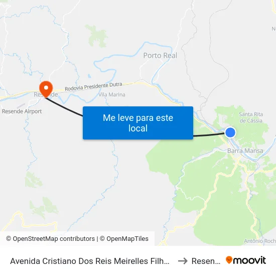 Avenida Cristiano Dos Reis Meirelles Filho, 538 to Resende map