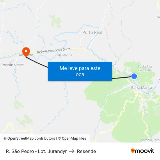 R. São Pedro - Lot. Jurandyr, Barra Mansa to Resende map