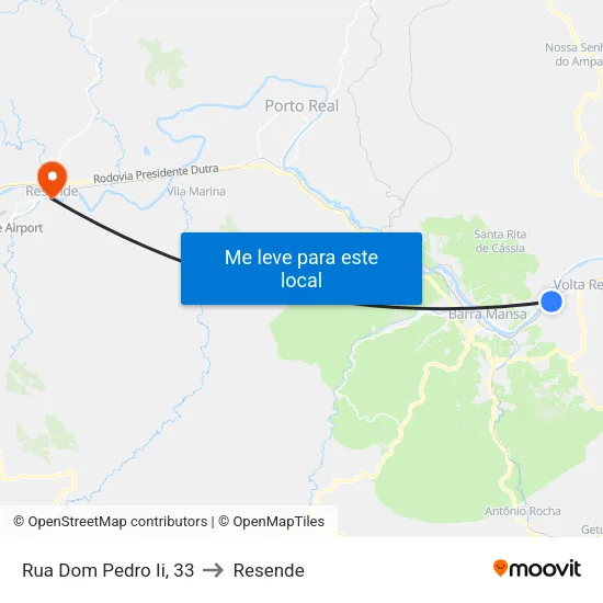 Rua Dom Pedro Ii, 33 to Resende map