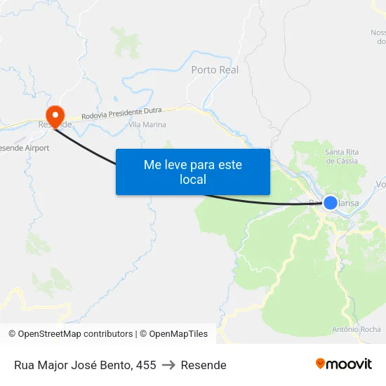 Rua Major José Bento, 455 to Resende map