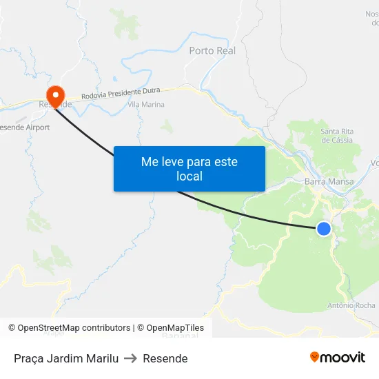 Praça Jardim Marilu, Barra Mansa to Resende map