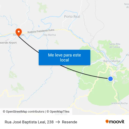 Rua José Baptista Leal, 238 to Resende map