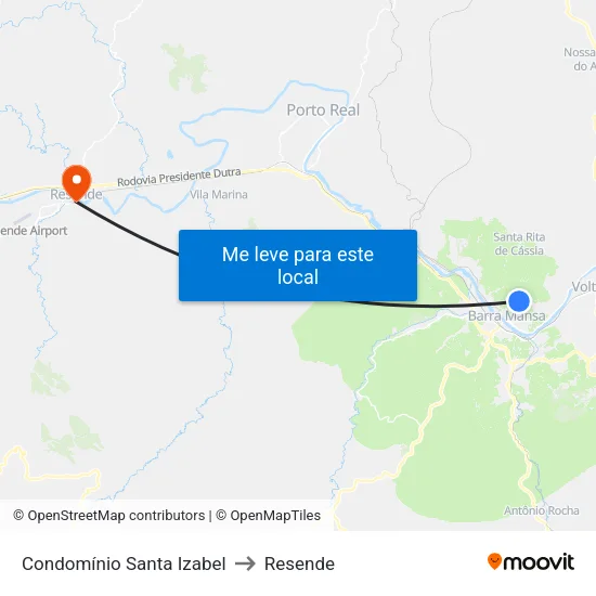 Condomínio Santa Izabel, Barra Mansa to Resende map