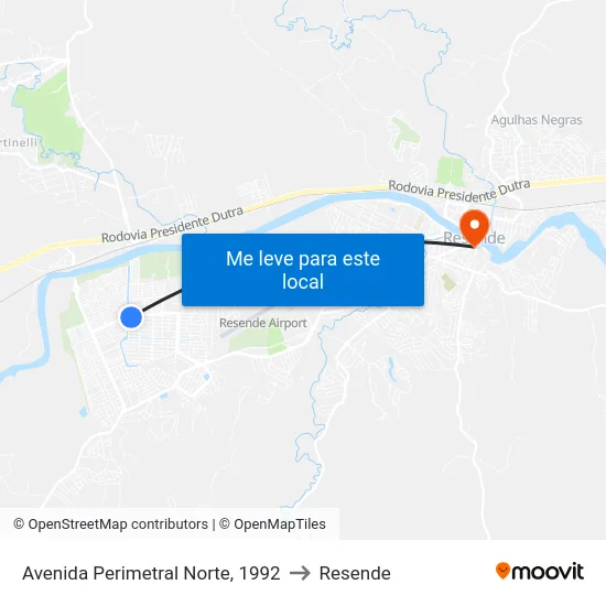 Avenida Perimetral Norte, 1992 to Resende map