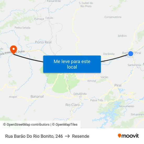 Rua Barão Do Rio Bonito, 246 to Resende map